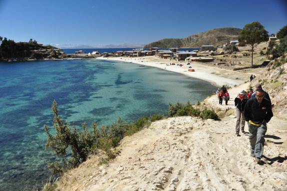 O magnífico cenário do início da nossa caminhada através da Isla del Sol, no lago Titicaca, na Bolívia